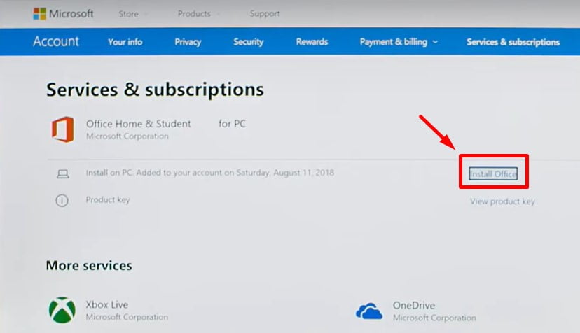 Instructions to install Office 2019 Home Student step 4