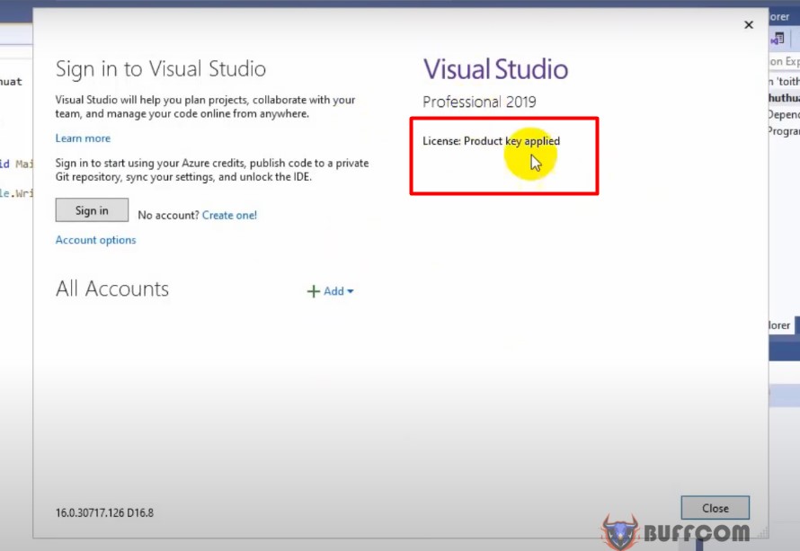 Step to activate Visual Studio 2019 Professional