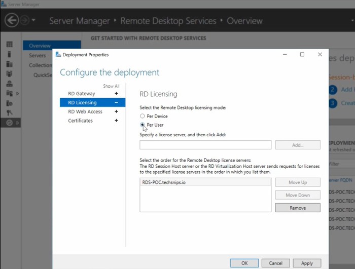 windows server 2016 remote desktop services user vs. device