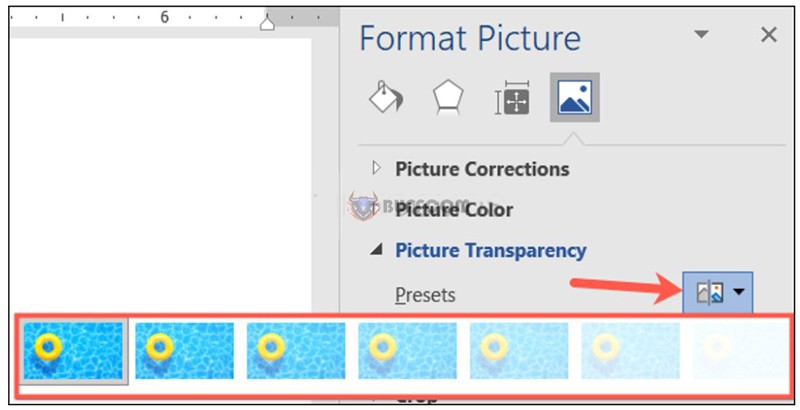 How to make an image blurry in Word