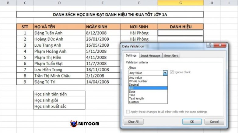 How to create lists in Excel and Google Sheets 