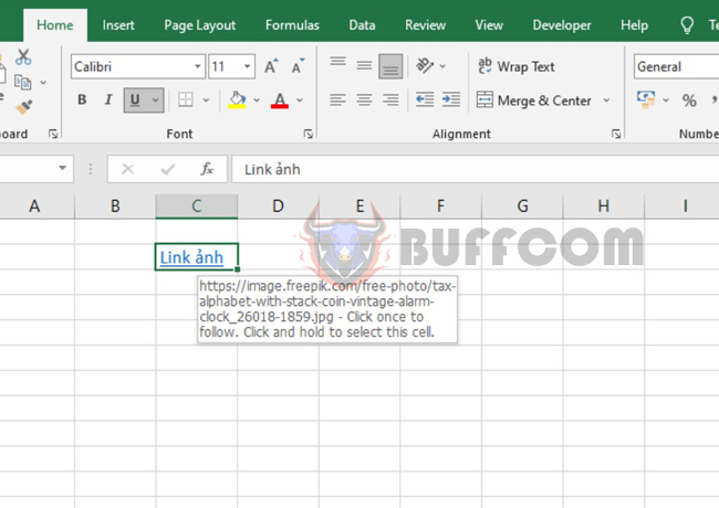 Guide on how to insert an image link into an Excel worksheet