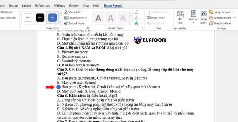 How to Circle Answers in Word