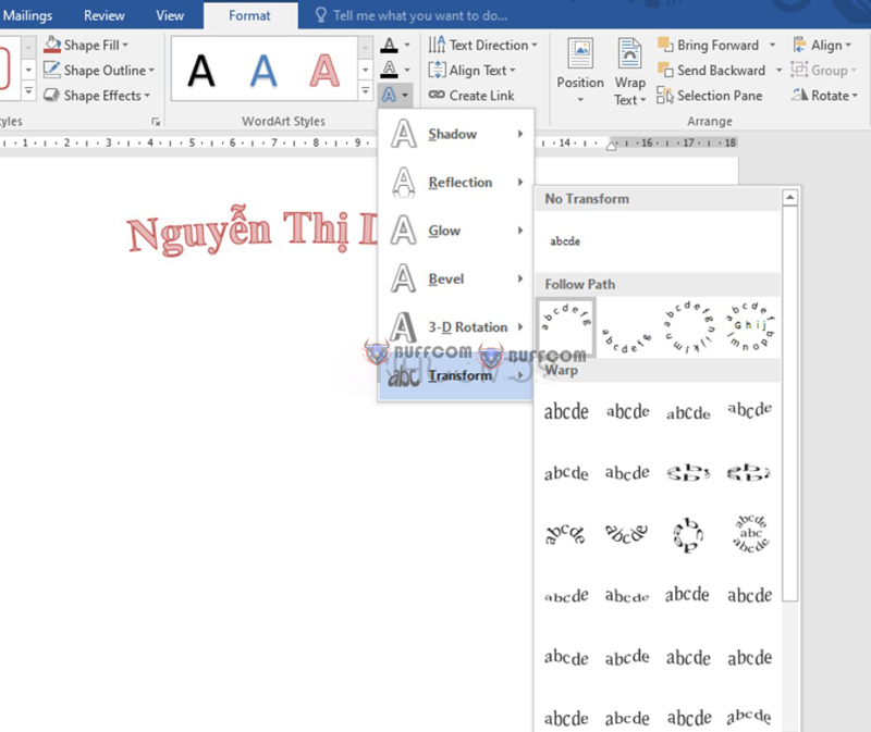 How to Curve Text in Word 5
