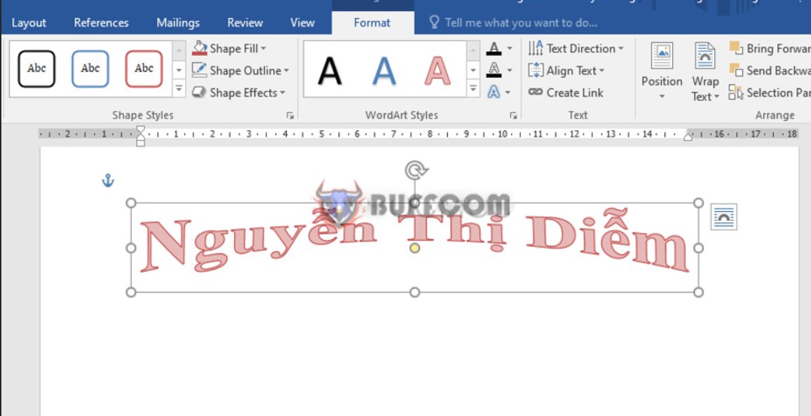 How to Curve Text in Word 6