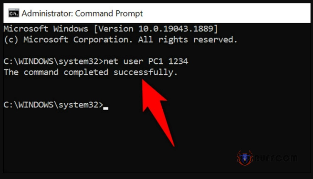 How to change Windows user account password using Command Prompt 3