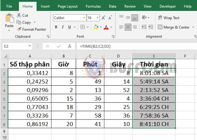 How to convert decimal numbers to time in Excel