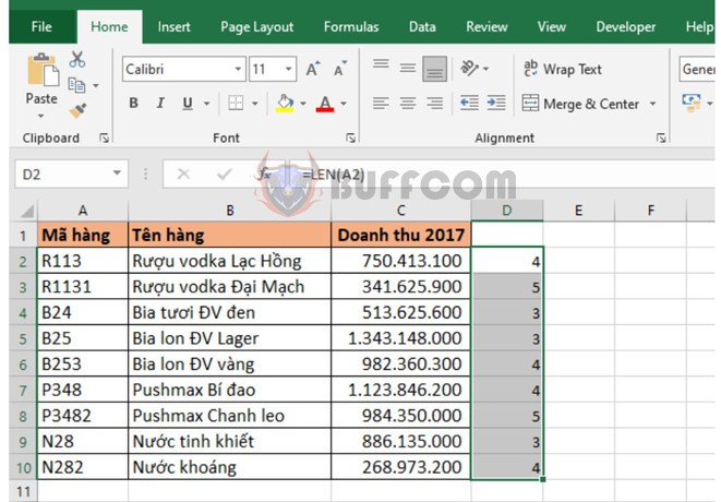 How to count characters in a cell or range of cells in Excel