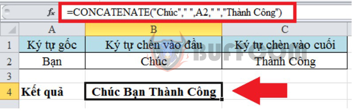 How to insert additional characters at the beginning/end of a string in Excel