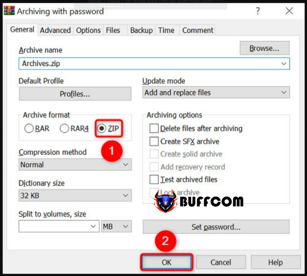 How to set a password to protect ZIP files 7