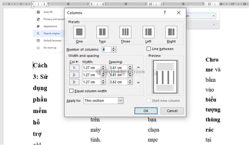 how to split a Word page in half