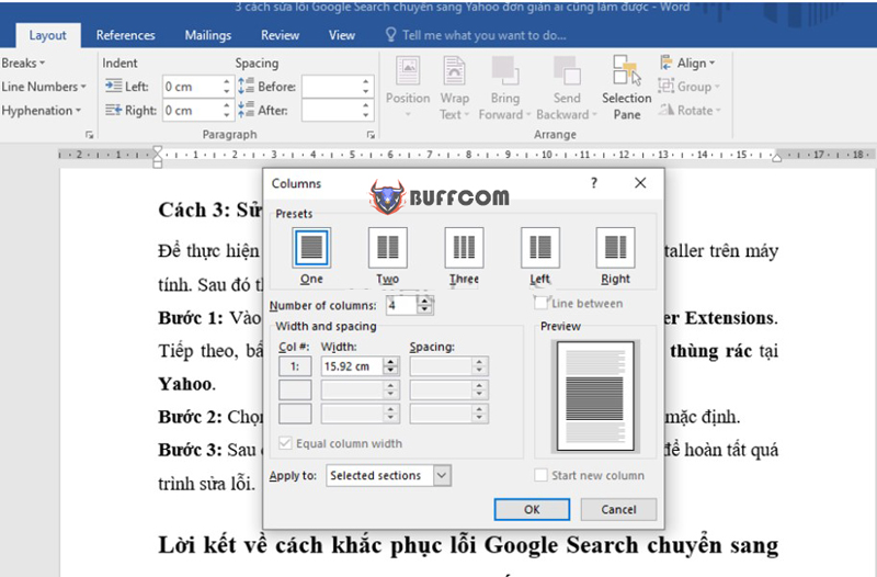 how to split a Word page in half