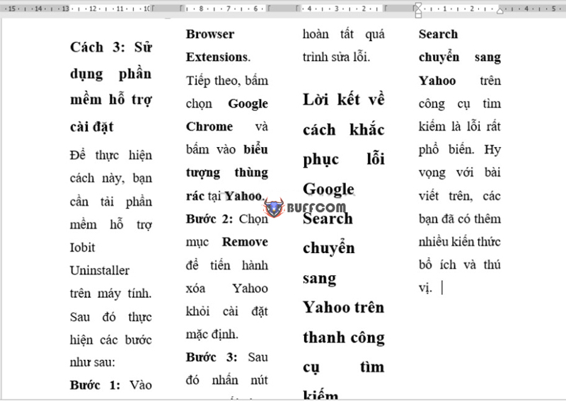 Splitting a Word page in half