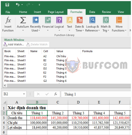 The easiest way to opencreate the formula management window in Excel