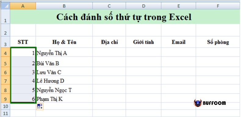 How to Number Rows in Excel 2007