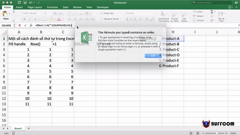 How to Number Rows in Excel 2010