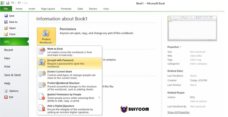 How to set the most secure password for Excel files