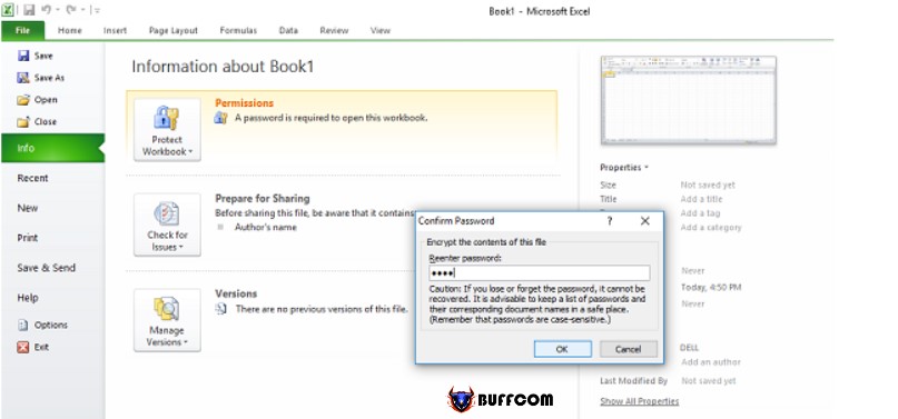 How to set the most secure password for Excel files