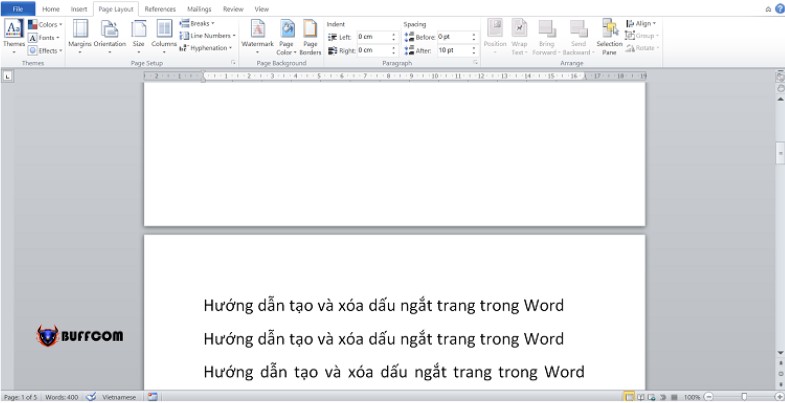 How to insert page breaks in Word