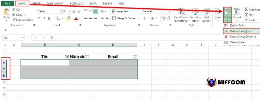 How to delete blank rows in Excel