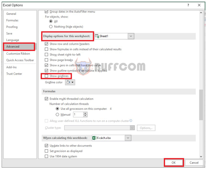 2 easy ways to remove gridlines in Excel