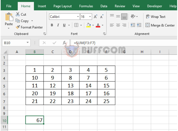 3 ways to calculate the sum by range using the SUM function in Excel