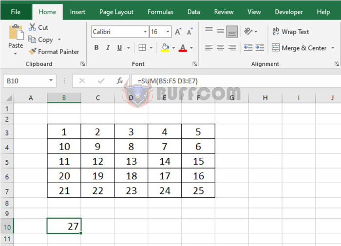 3 ways to calculate the sum by range using the SUM function in Excel