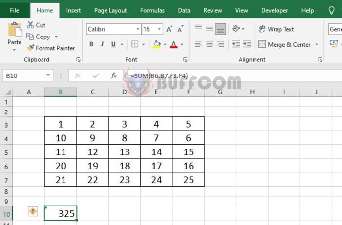 3 ways to calculate the sum by range using the SUM function in Excel