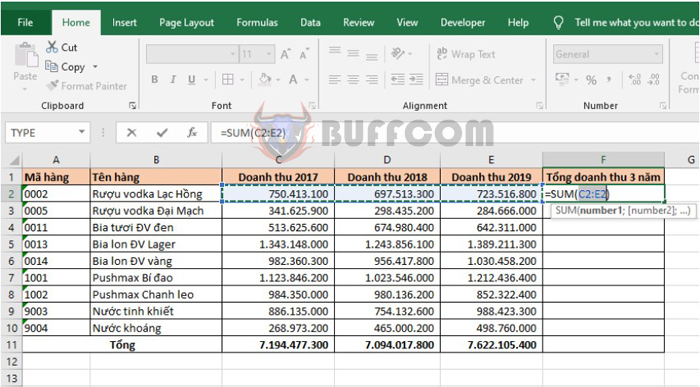 4 Ways to Sum Horizontally in Excel