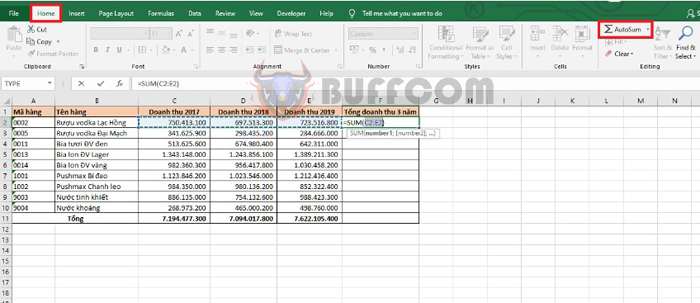 4 Ways to Sum Horizontally in Excel