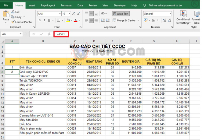 A few quick and easy ways to number items in Excel