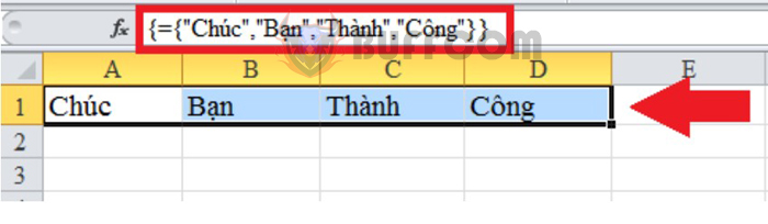 A very simple example of an array formula in Excel