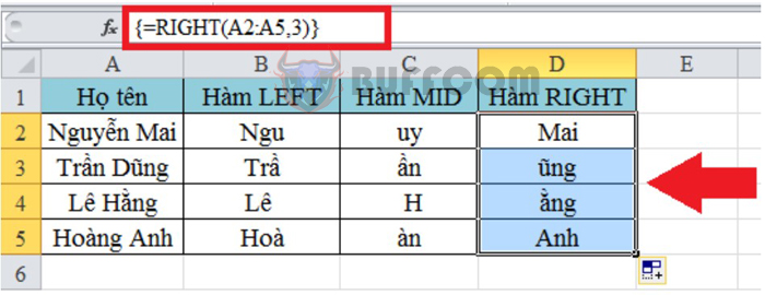 A very simple example of an array formula in Excel