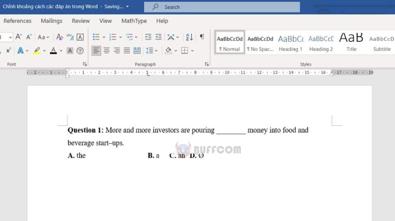 Adjust spacing in Word