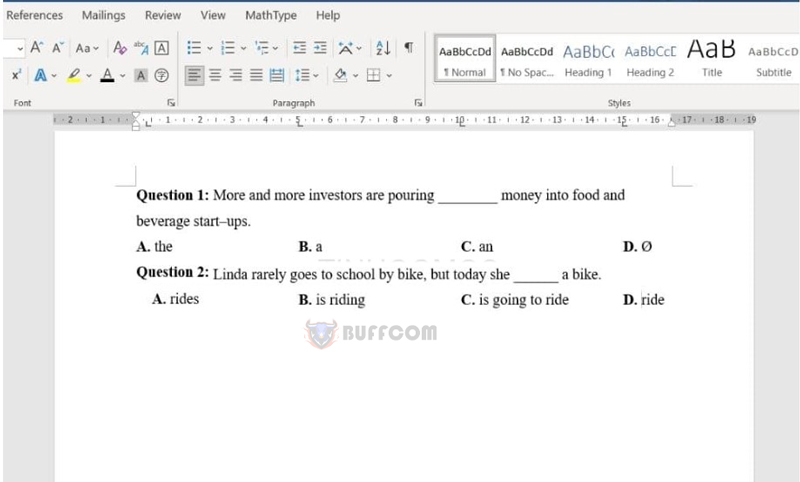 Adjust spacing in Word