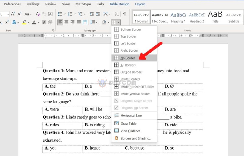 Adjust spacing in Word