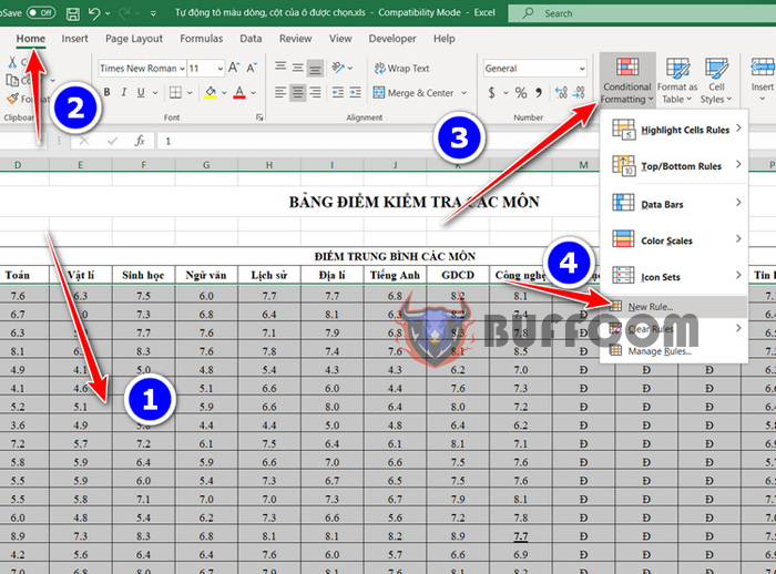 Automatically Color Rows and Columns Based on Mouse Pointer