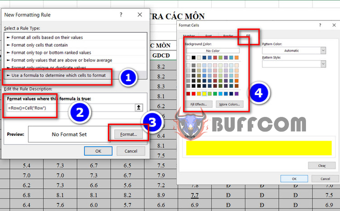 Automatically Color Rows and Columns Based on Mouse Pointer