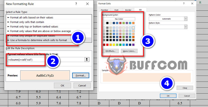 Automatically Color Rows and Columns Based on Mouse Pointer