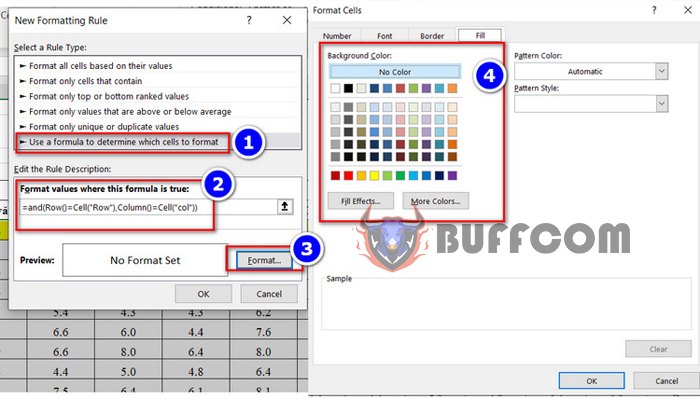 Automatically Color Rows and Columns Based on Mouse Pointer