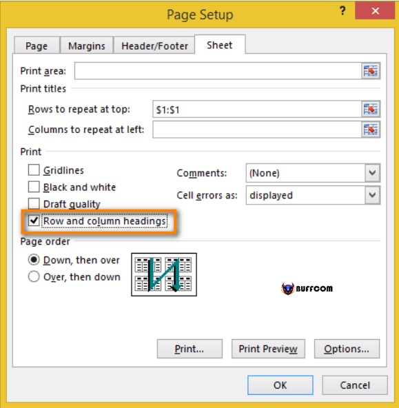 How to repeat titles in Excel when printing