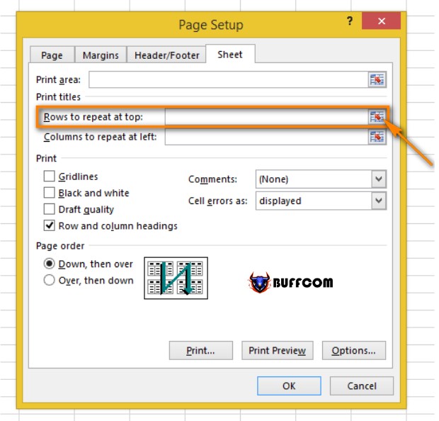 How to repeat titles in Excel when printing