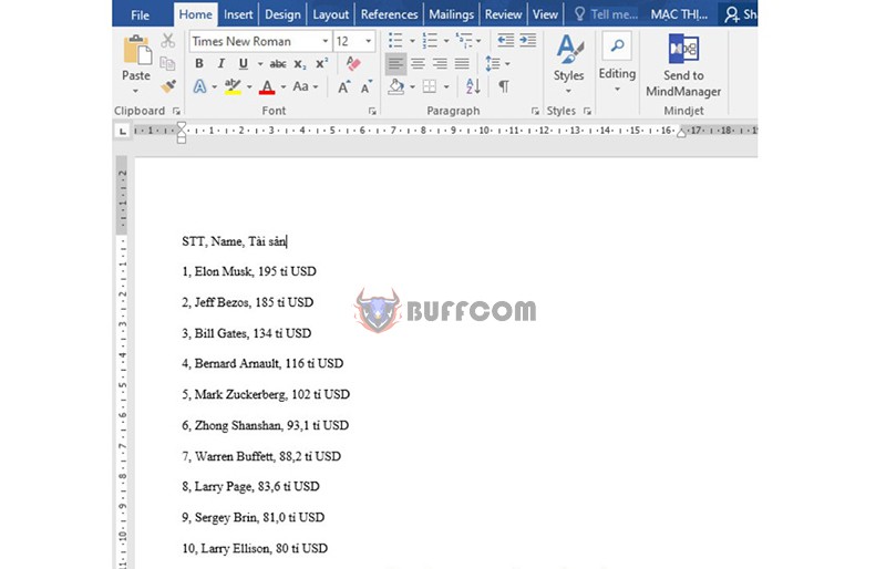 Converting Text To Table In Word