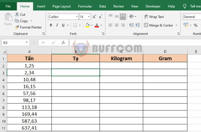 Converting Weight Units Yen Ton Tael to Kilogram Gram in Excel