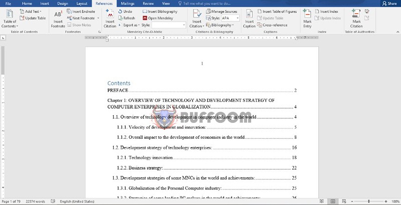 Create Automatic Table of Contents in Word 6