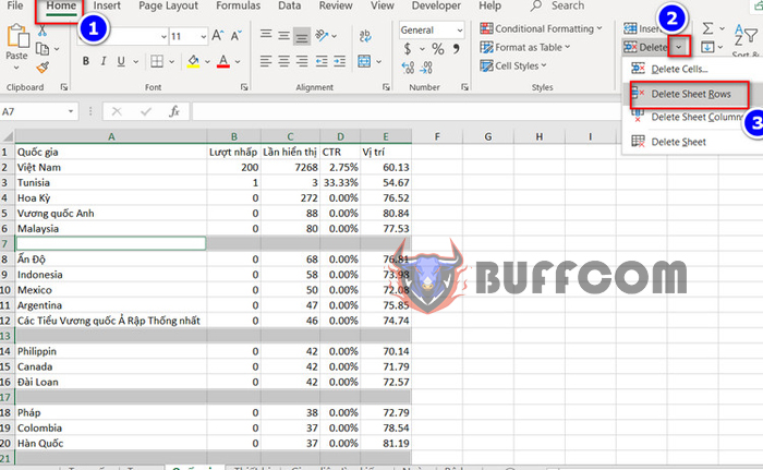 How to delete columns, rows, and empty rows in Excel