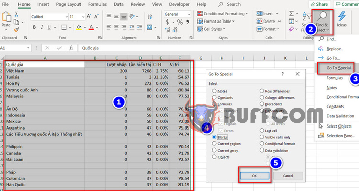 How to delete columns, rows, and empty rows in Excel