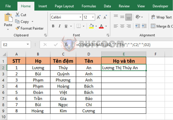 Detailed guide on how to use CONCATENATE function in Excel