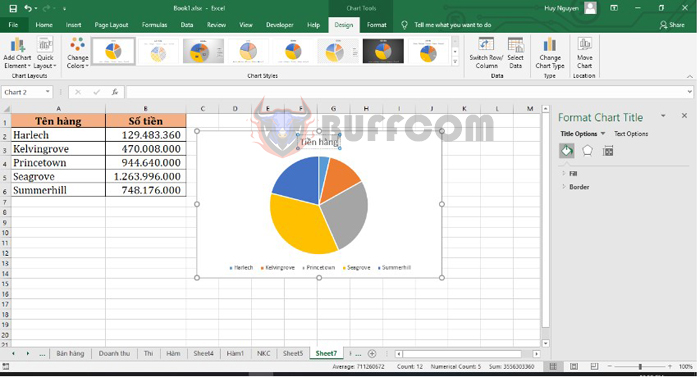 Detailed instructions for drawing a pie chart in Excel