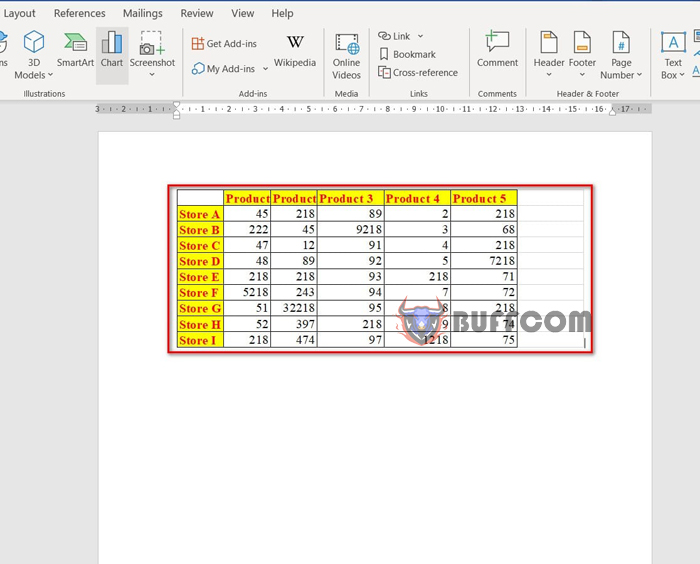 Excel files to Word 5